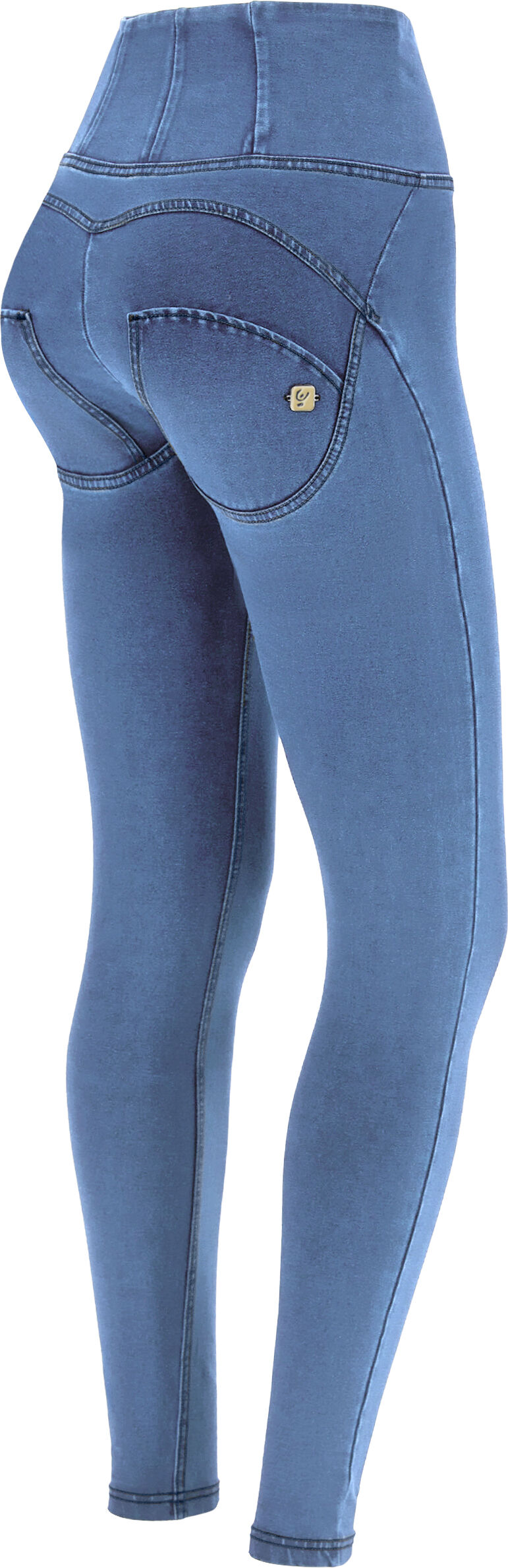 Freddy Jeggings push up WR.UP® vita super alta con zip in tono Light Blue-Seams On Tone Donna Large