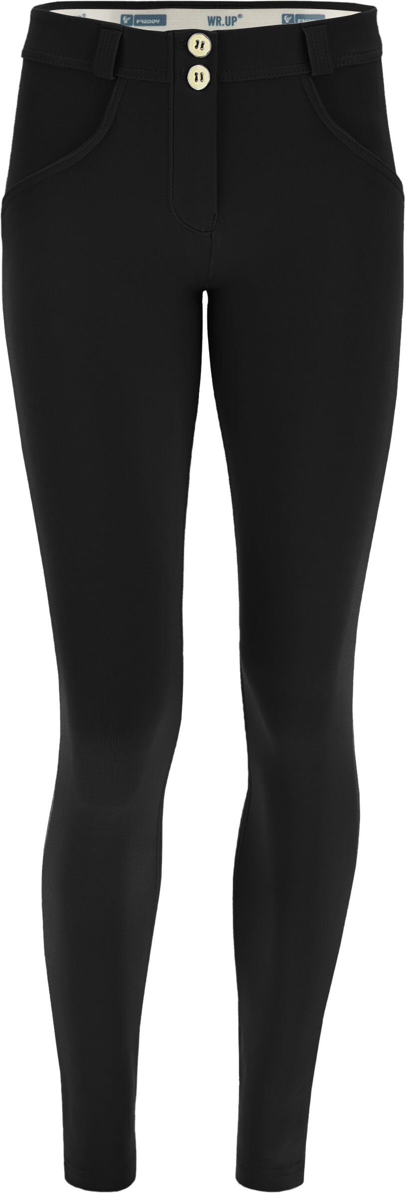 Freddy Pantaloni push up WR.UP® in jersey organico vita bassa Nero Donna Xxs