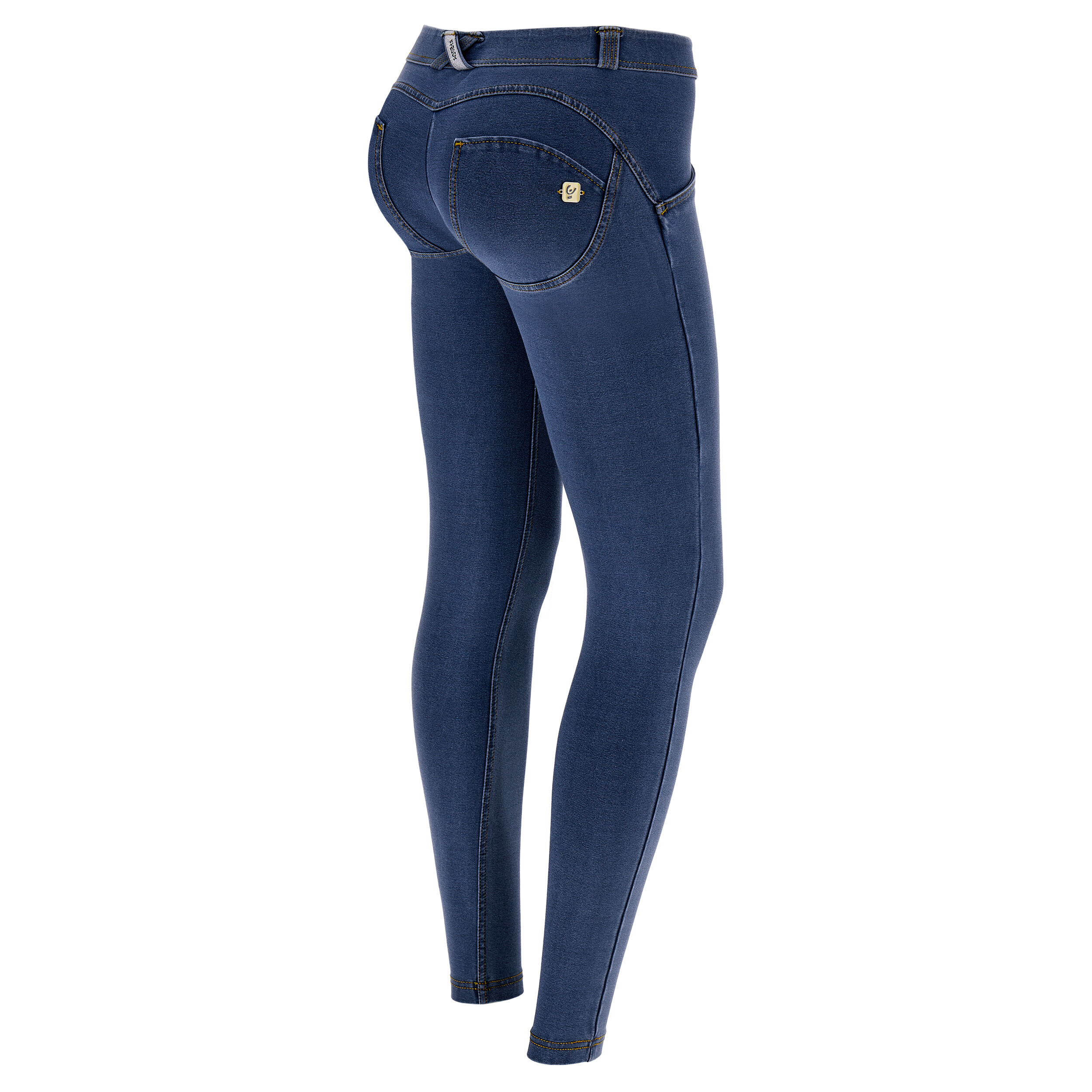 Freddy Jeggings push up WR.UP® vita bassa superskinny Dark Jeans-Yellow Seam Donna Extra Small