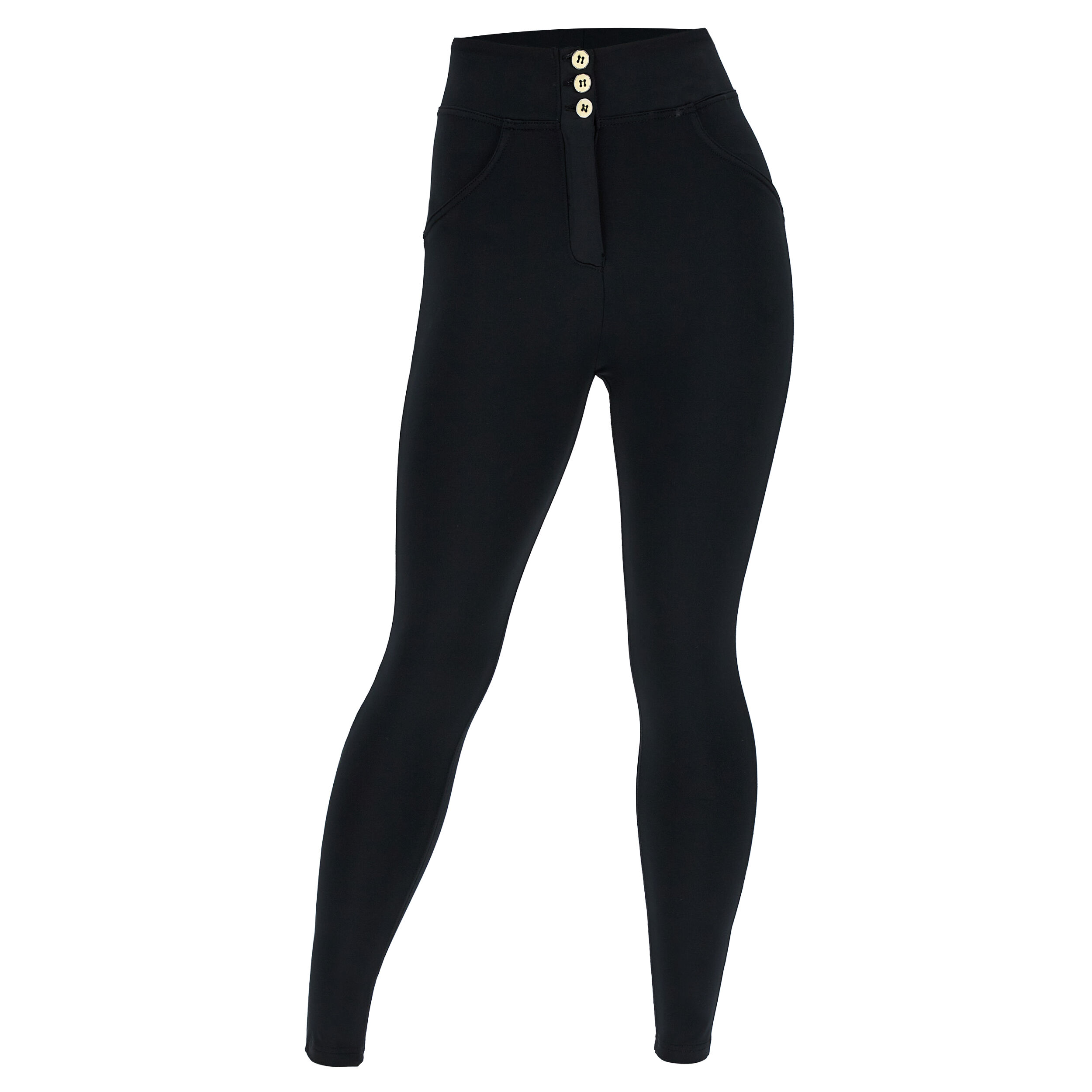 Freddy Pantaloni push up WR.UP® curvy vita media traspiranti Nero Donna Small