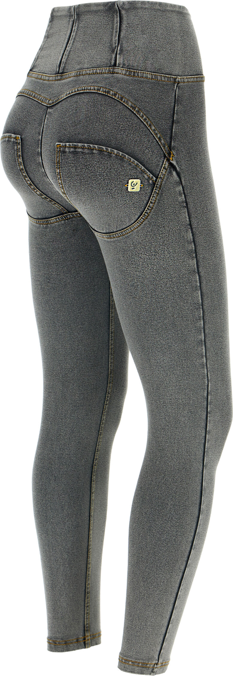 Freddy Jeggings push up WR.UP® 7/8 superskinny vita alta con zip Gray Jeans-Yellow Seams Donna Xxs