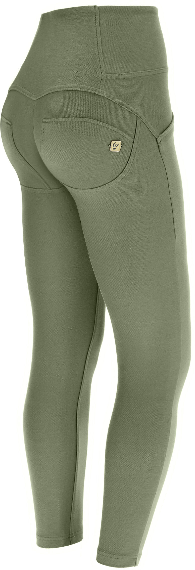 Freddy Pantaloni push up WR.UP® 7/8 vita alta in jersey drill eco Oil Green Donna Extra Large