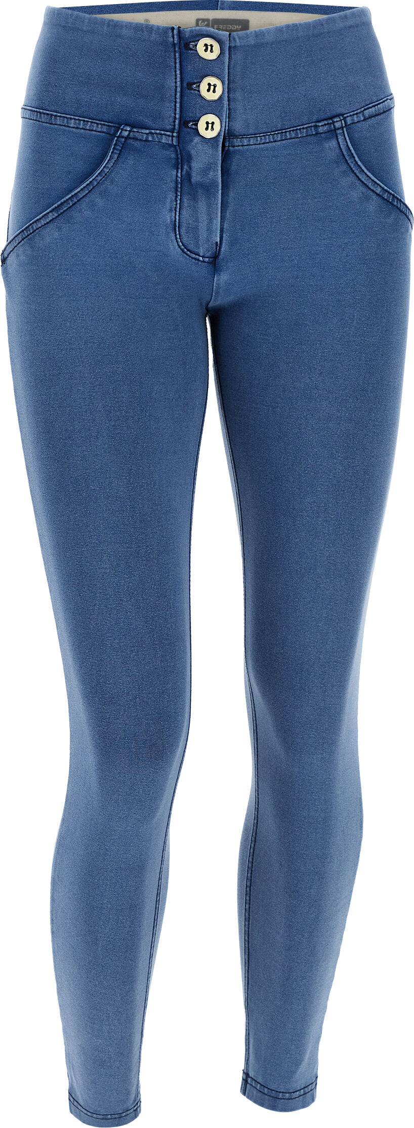 Freddy Jeggings push up WR.UP® 7/8 superskinny a vita media Light Blue-Seams On Tone Donna Small