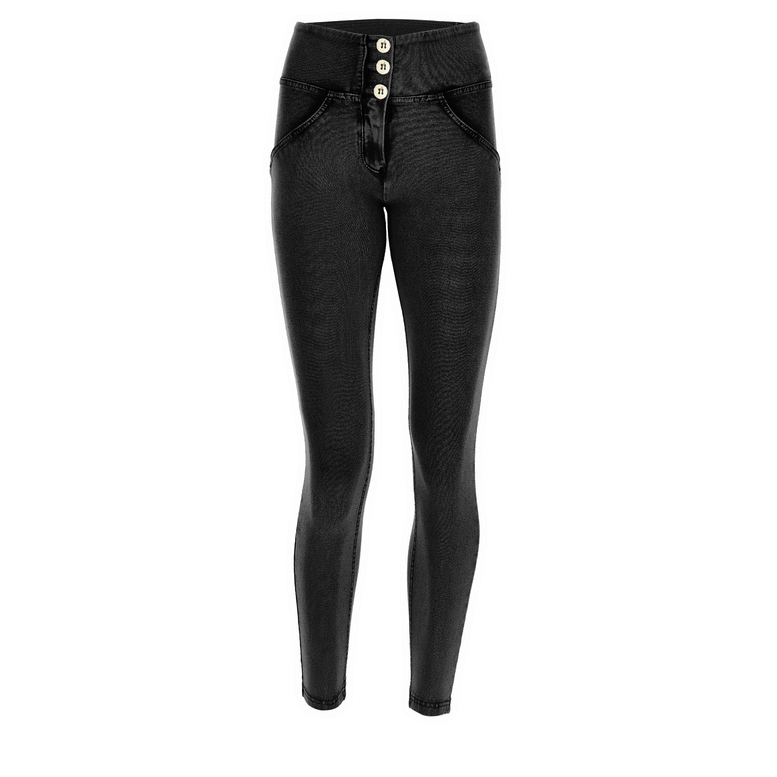 Freddy Jeggings push up WR.UP® 7/8 superskinny a vita media Jeans Nero-Cuciture In Tono Donna Large
