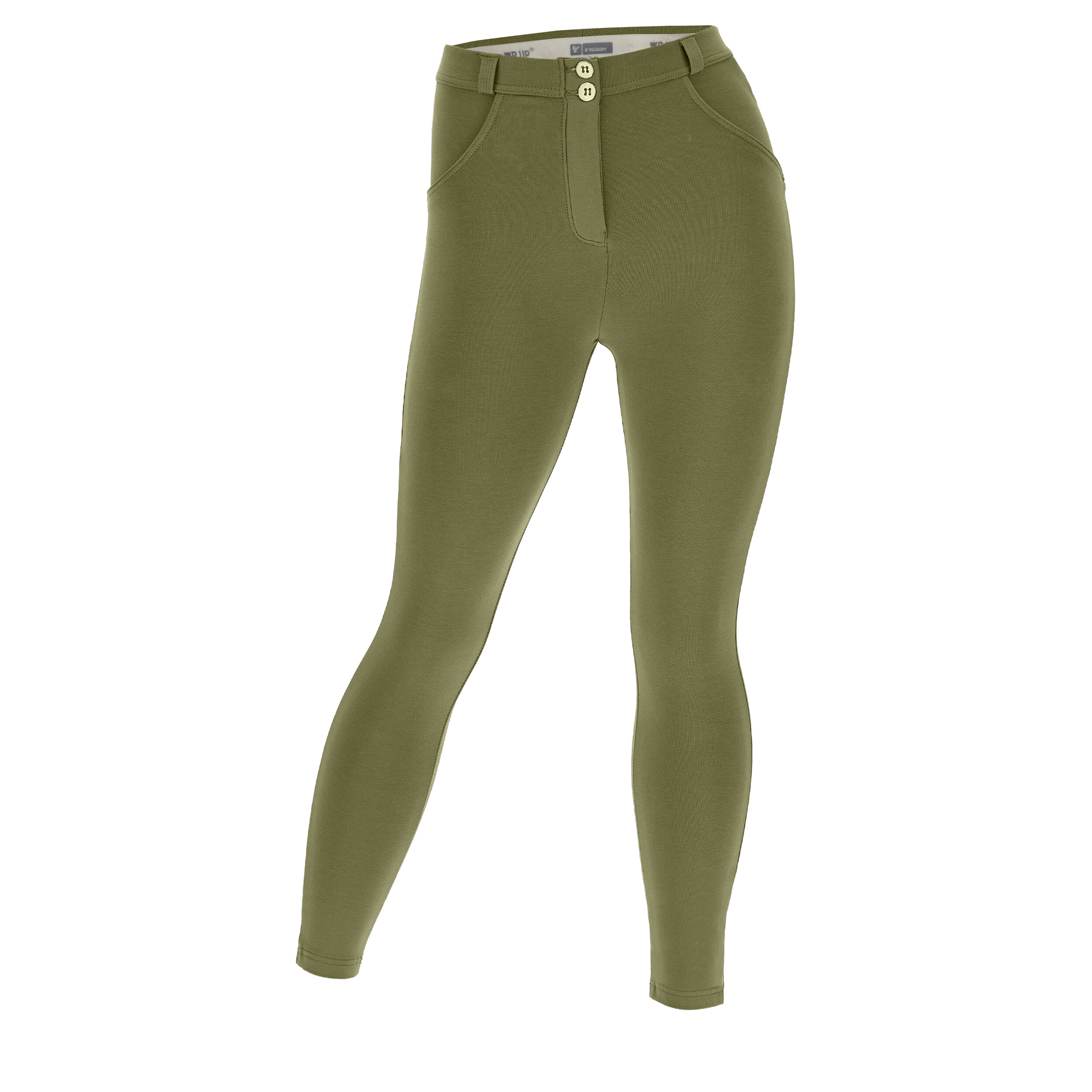 Freddy Pantaloni push up WR.UP® 7/8 curvy cotone organico Capulet Olive Donna Large