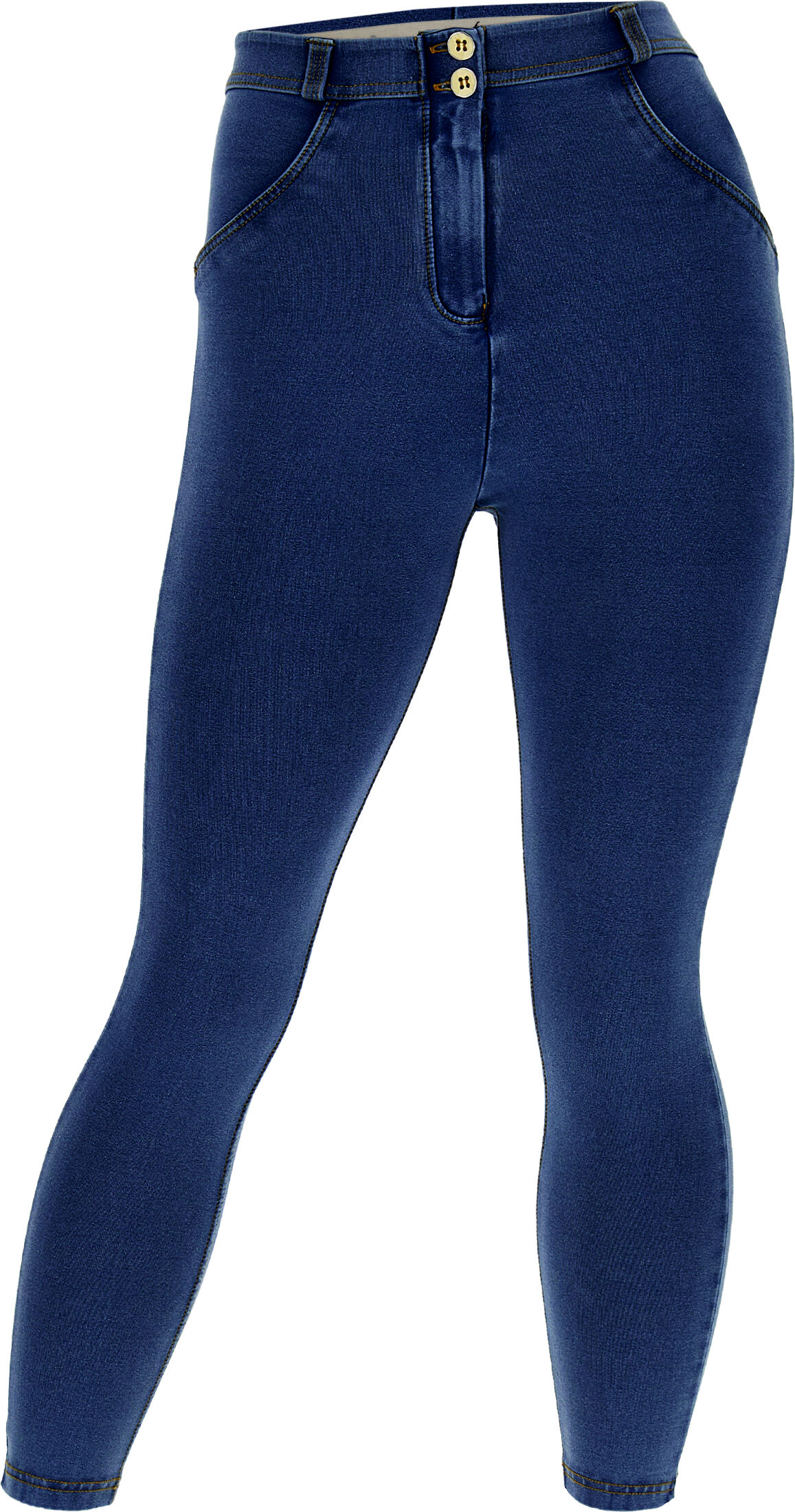 Freddy Jeggings push up WR.UP® 7/8 curvy con gamba superskinny Dark Jeans-Yellow Seam Donna Large