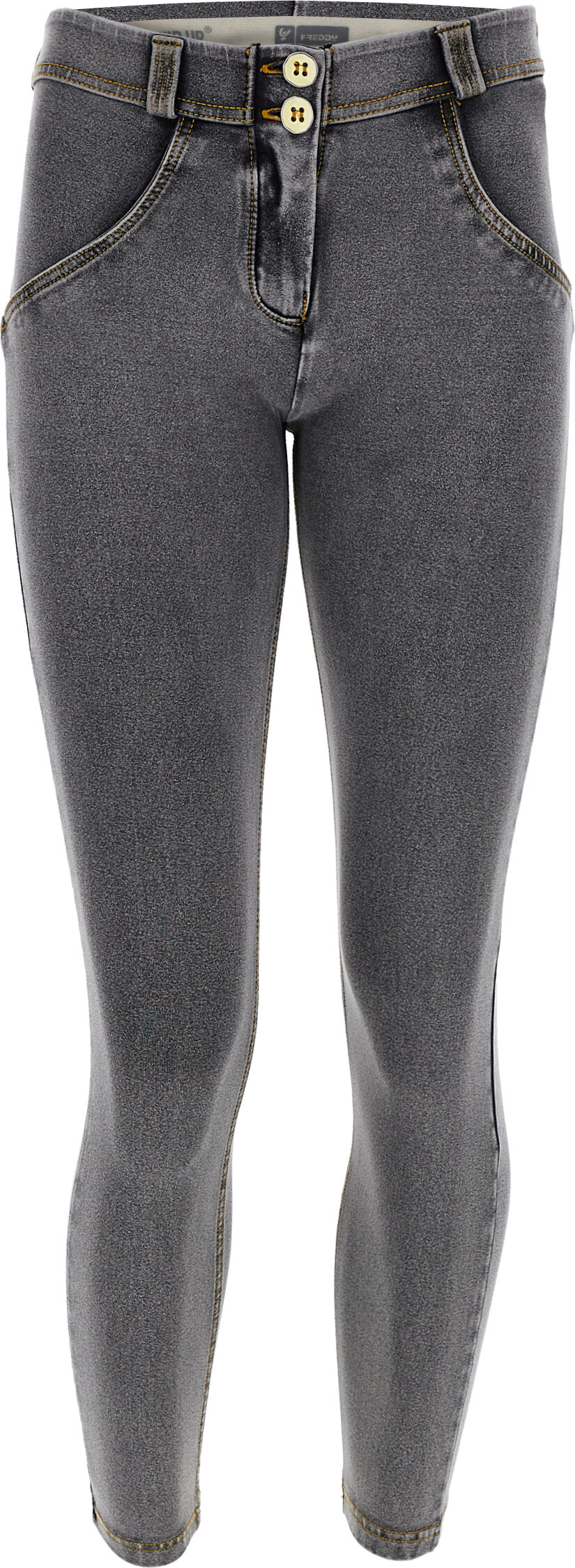 Freddy Jeggings push up WR.UP® 7/8 superskinny jersey organico Gray Jeans-Yellow Seams Donna Extra Small