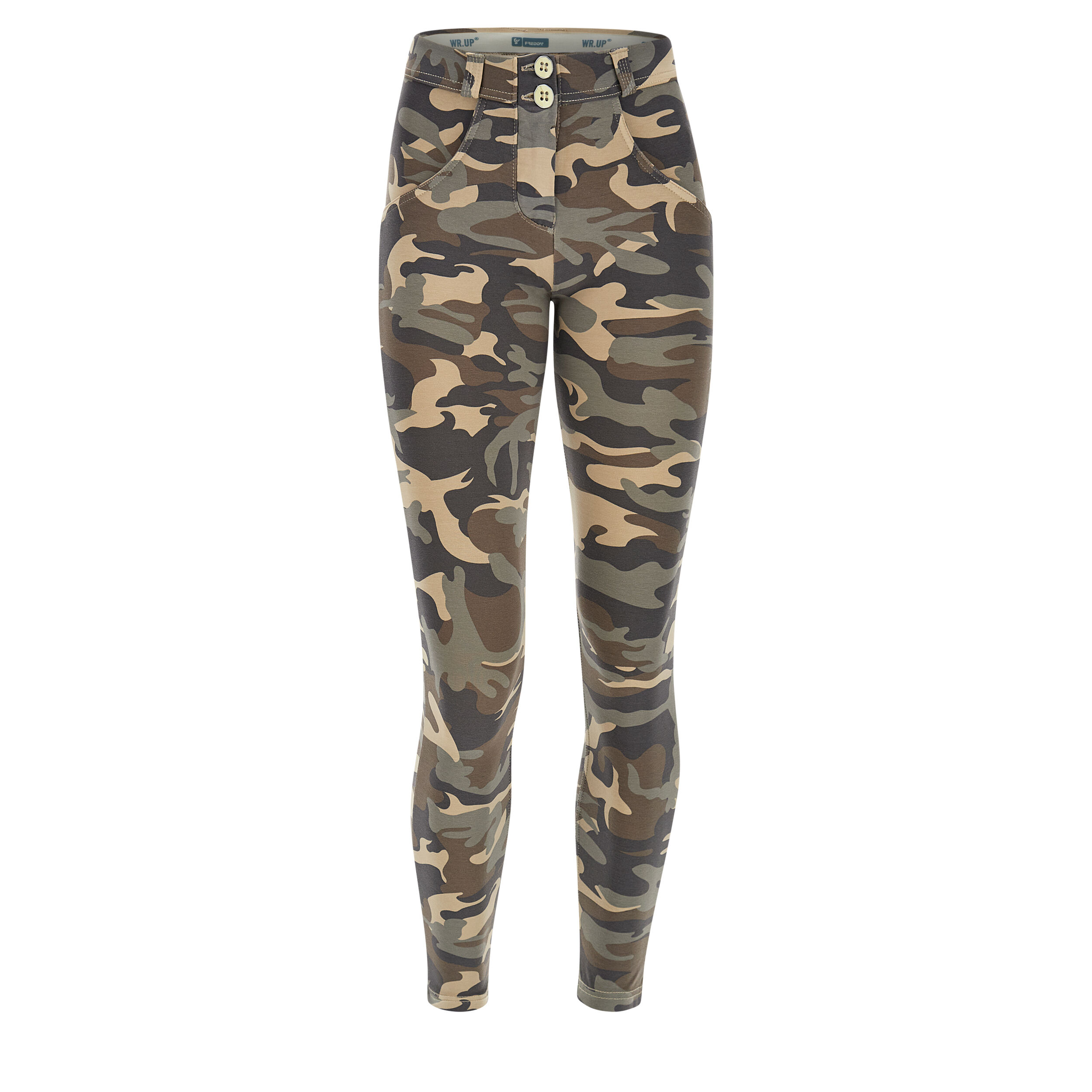 Freddy Pantaloni push up WR.UP® 7/8 superskinny stampa camouflage Beige Mimetico Donna Small