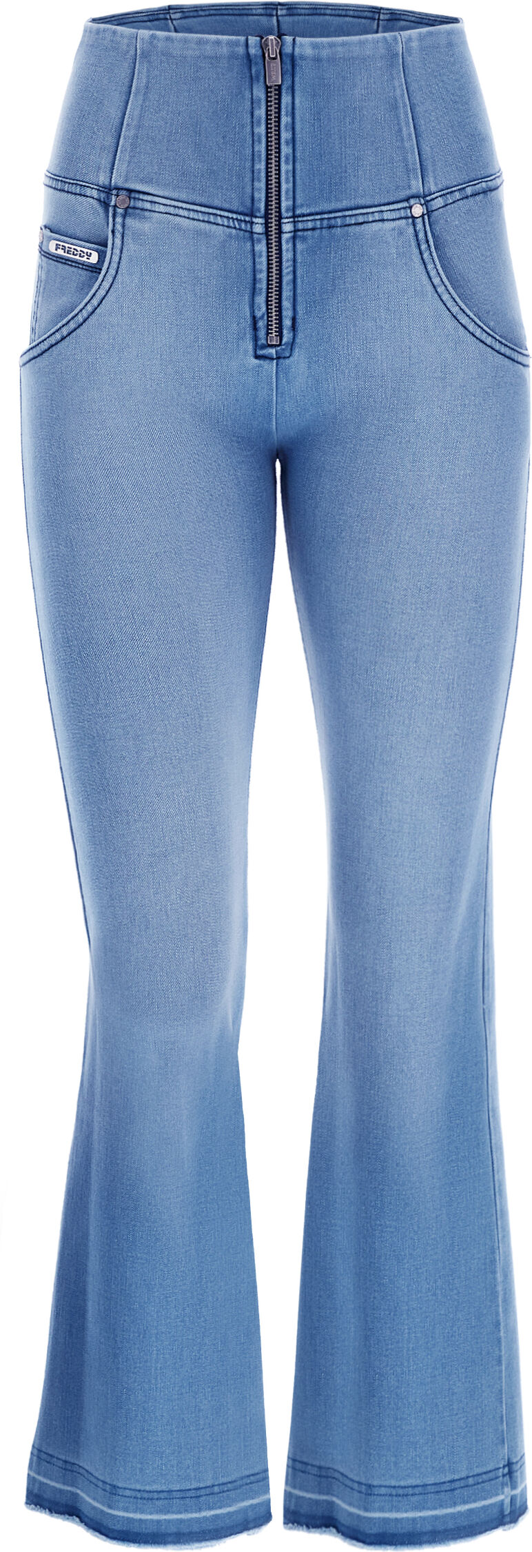 Freddy Jeans push up WR.UP® 7/8 fondo flare effetto scucito Light Blue-Seams On Tone Donna Small