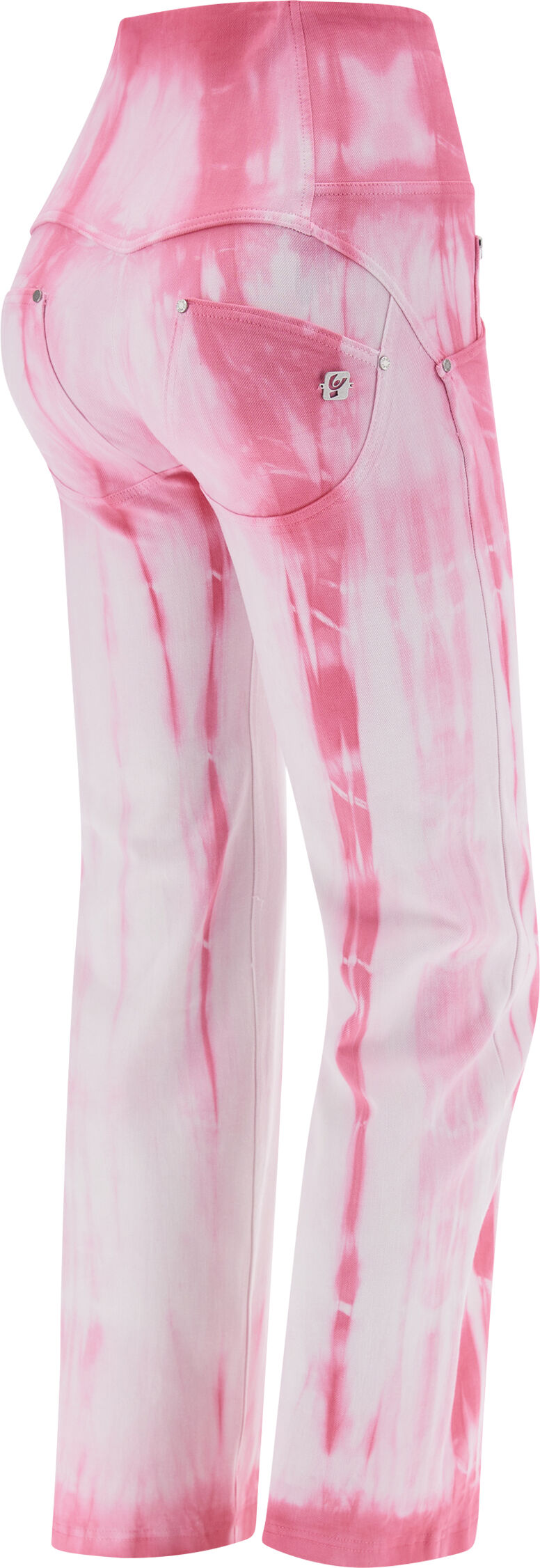 Freddy Pantaloni push up WR.UP® cropped vita alta gabardine tie dye Tie Dye White On Pink Donna Large