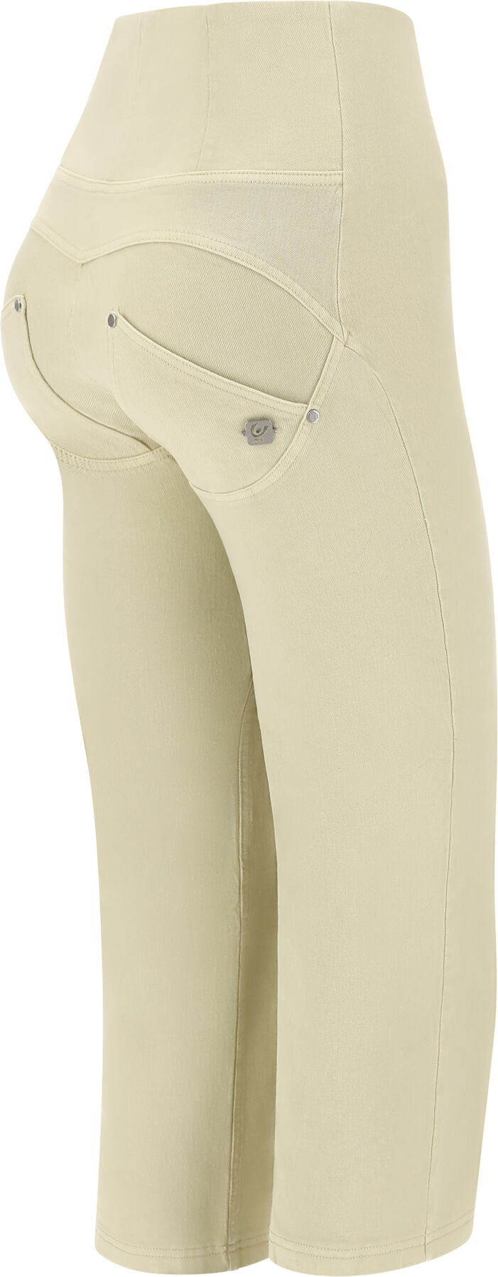 Freddy Pantaloni push up WR.UP® capri a vita alta tinti in capo in tessuto navetta Brown Rice Donna Medium