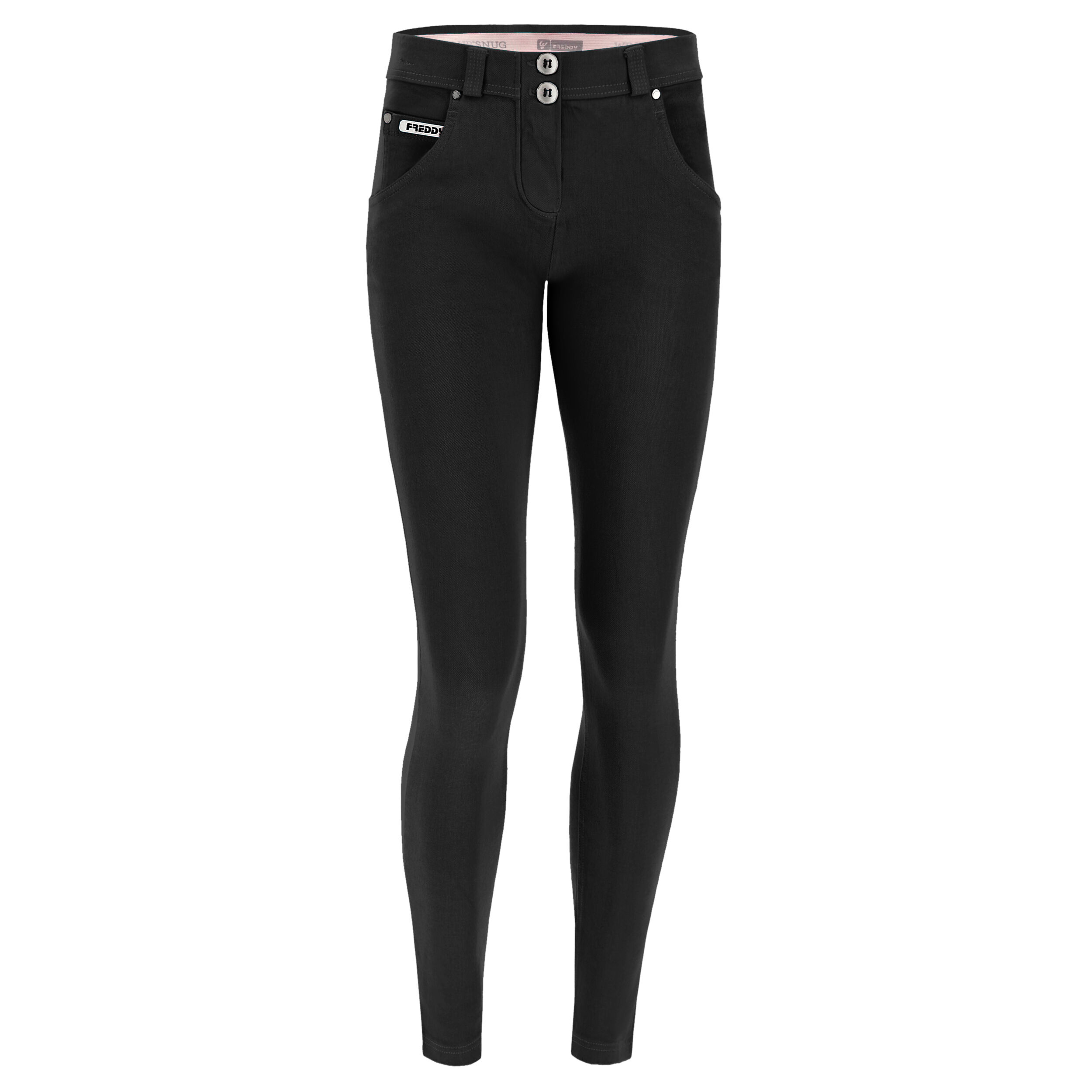 Freddy Pantaloni push up WR.UP® skinny in tessuto navetta tinto in capo Nero Donna Extra Large