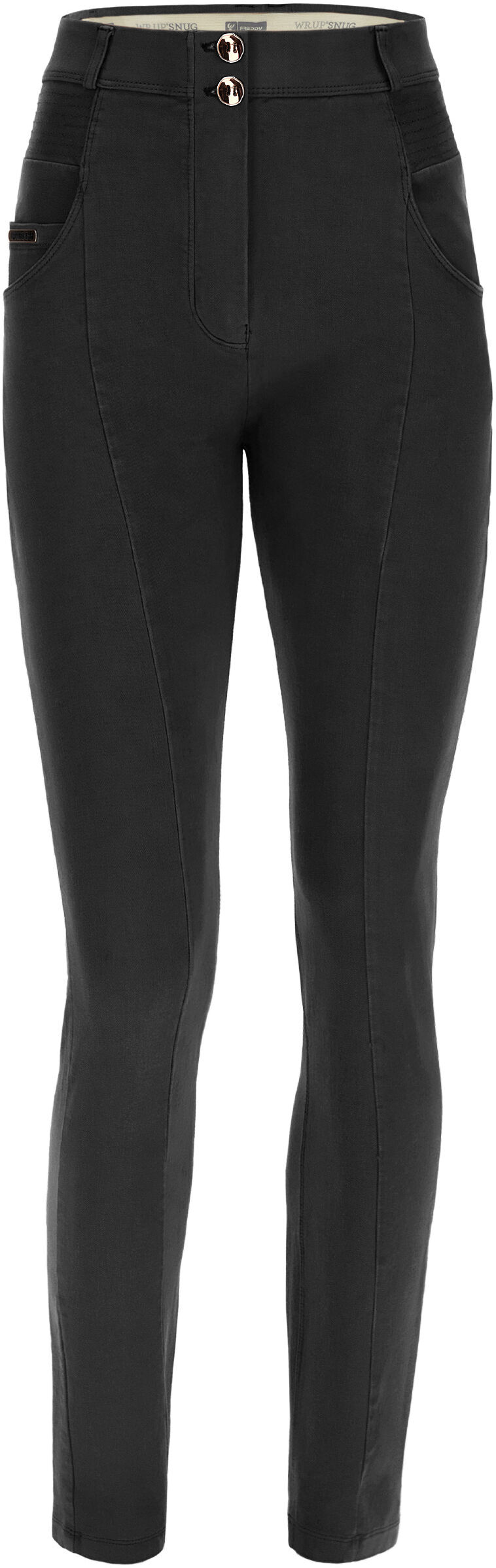 Freddy Pantaloni WR.UP® vita altissima in navetta tinto capo Nero Donna Medium