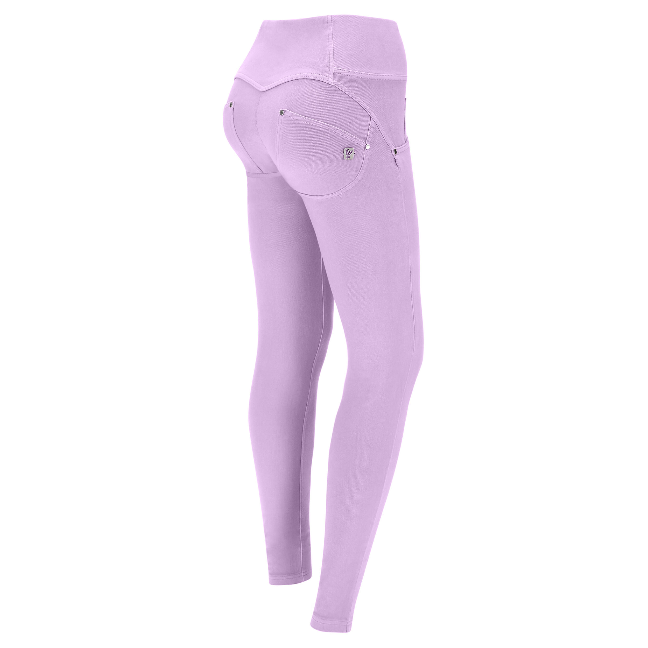 Freddy Pantaloni push up WR.UP® vita media tessuto navetta tinto in capo Rosa Lilla Donna Medium