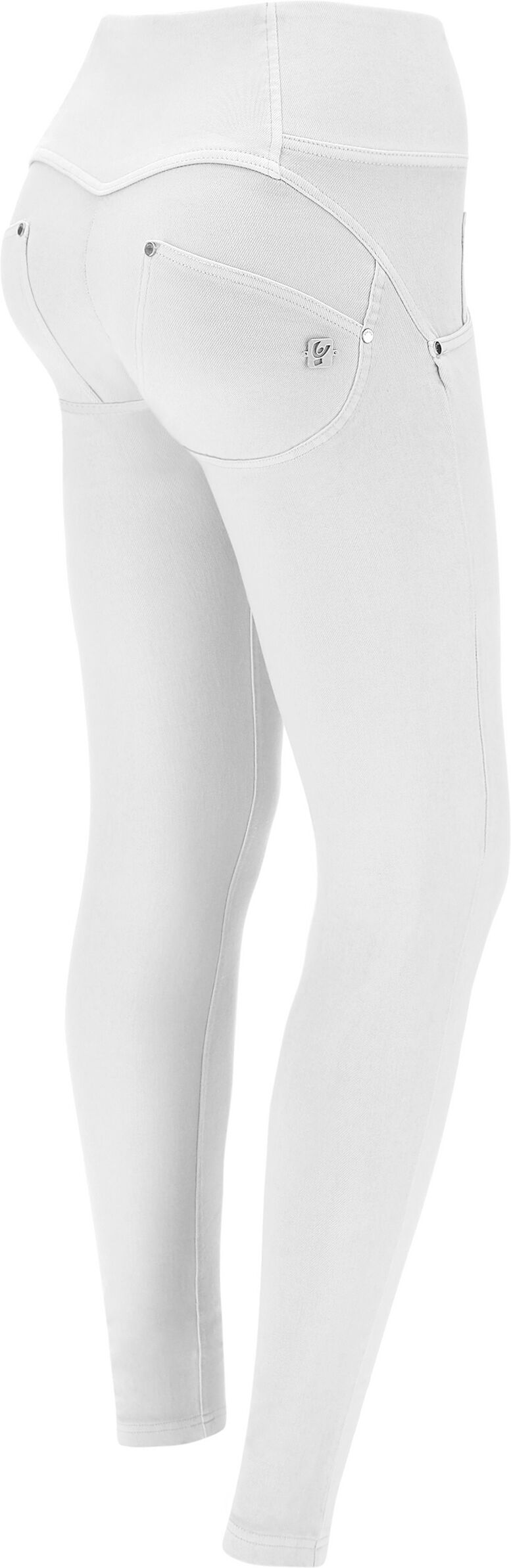 Freddy Pantaloni push up WR.UP® vita media tessuto navetta tinto in capo Bianco Donna Extra Small