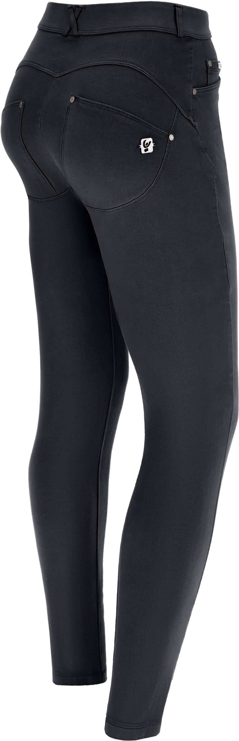 Freddy Pantaloni WR.UP® vita alta in tessuto navetta tinto capo Nero Donna Medium