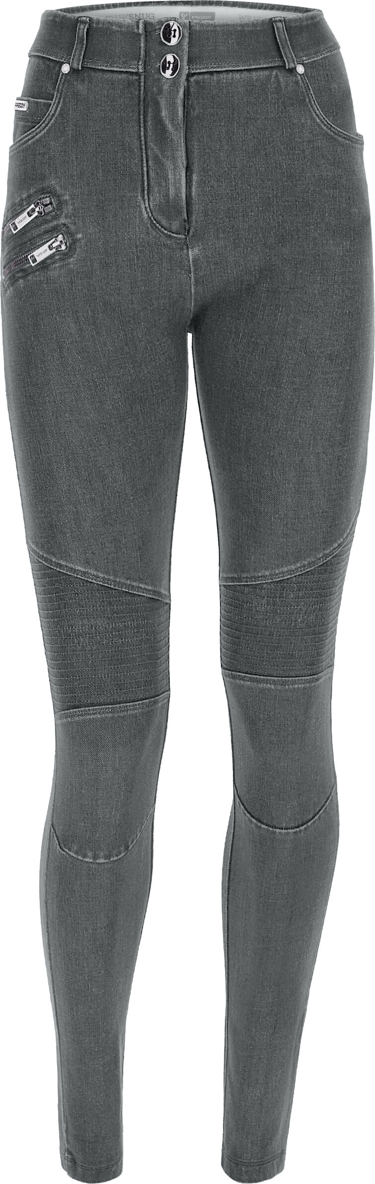 Freddy Jeans WR.UP® in denim navetta con dettagli stile biker Light Grey-Seams Black Donna Xxs