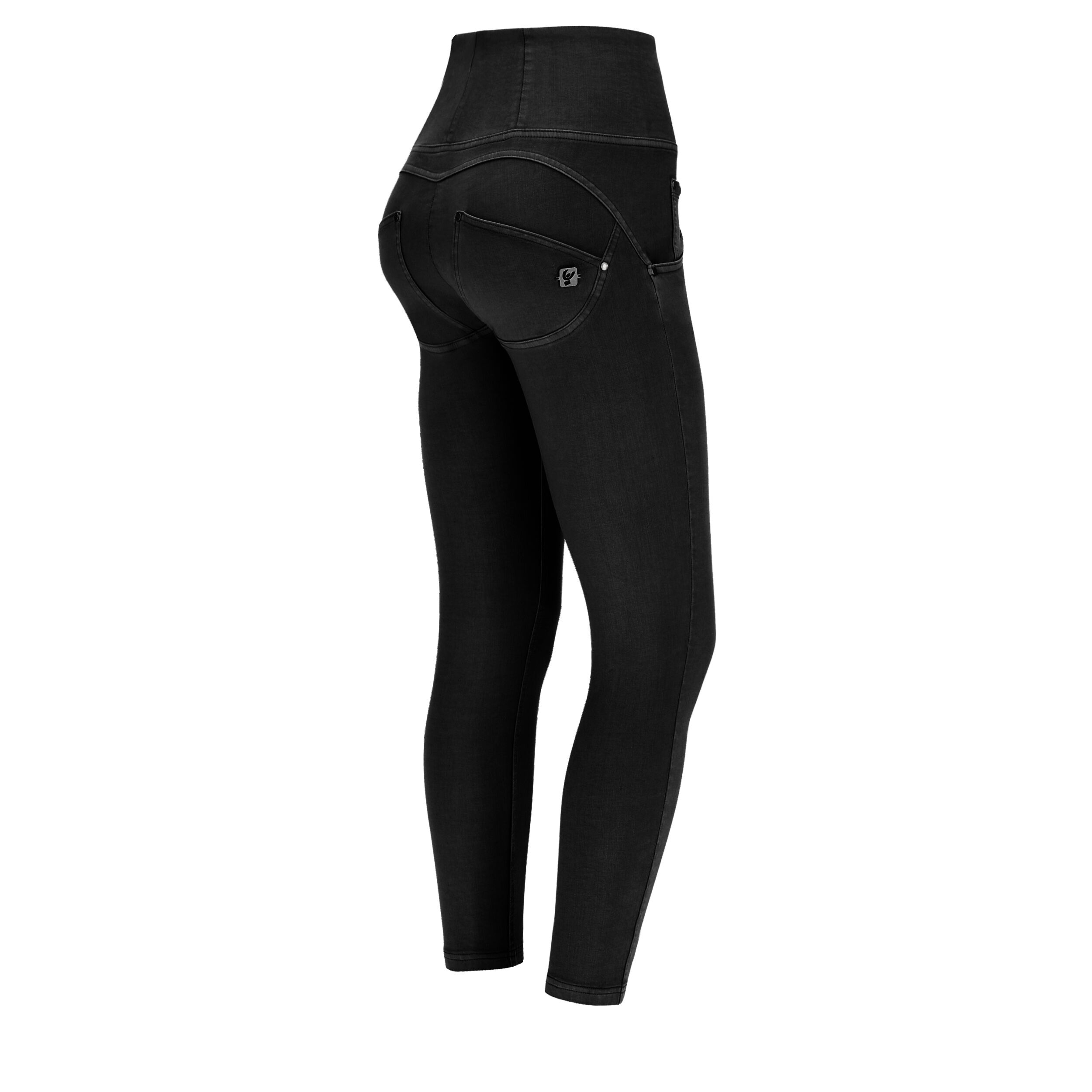 Freddy Pantaloni push up WR.UP® 7/8 superskinny in tessuto navetta Nero Donna Extra Large