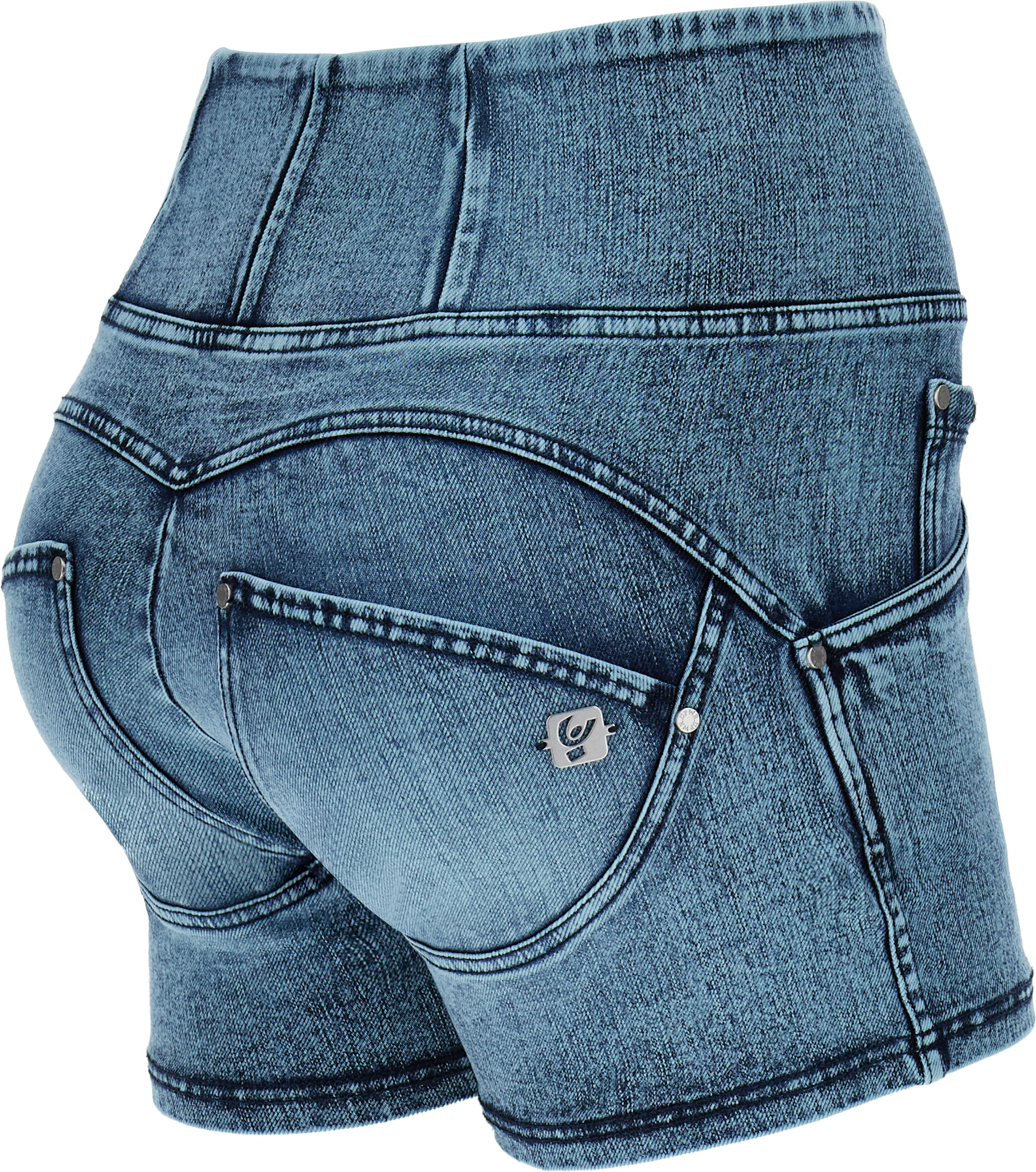 Freddy Shorts push up WR.UP® vita alta in denim navetta ecologico marble wash Lunarcolorl.Blue-Blue Seams Donna Large