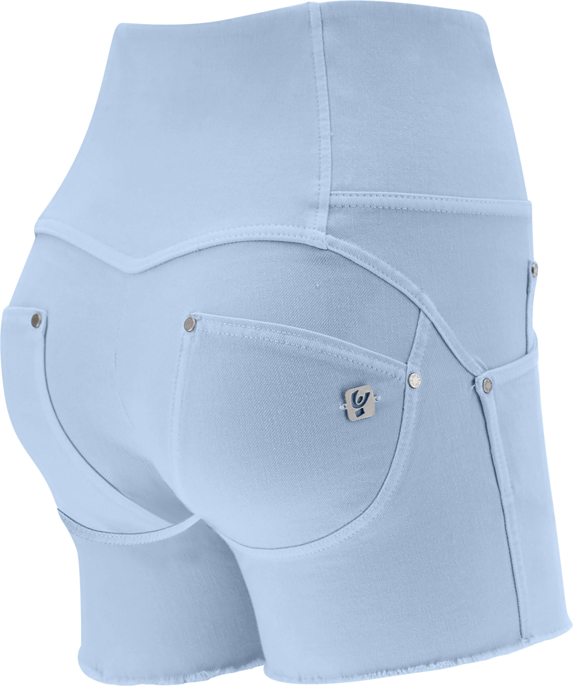 Freddy Shorts push up WR.UP® in gabardine vita alta e taglio vivo Blue Fog Donna Small