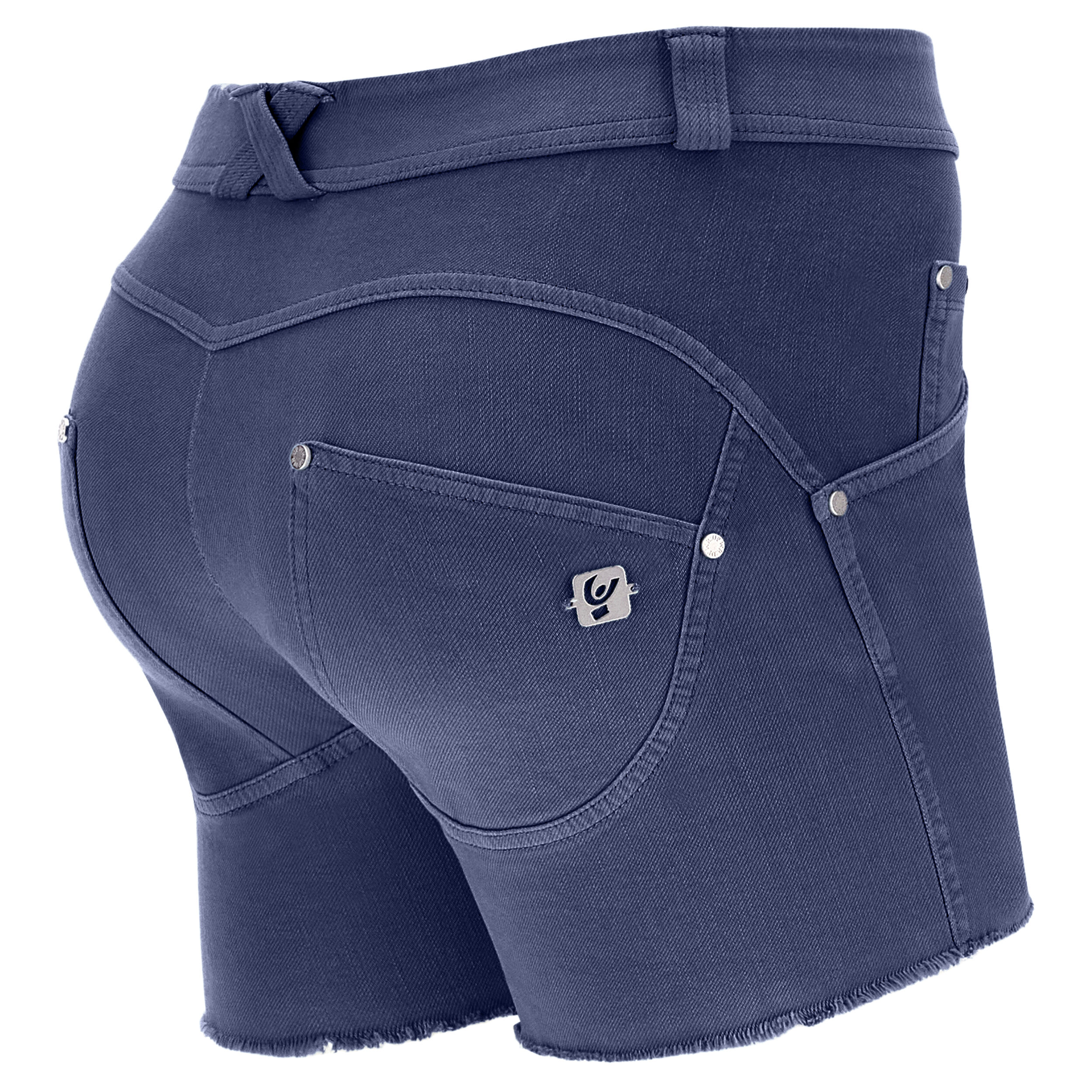 Freddy Shorts WR.UP® in denim navetta ecologico fondo sfrangiato e abrasioni Mood Indigo Donna Xxs