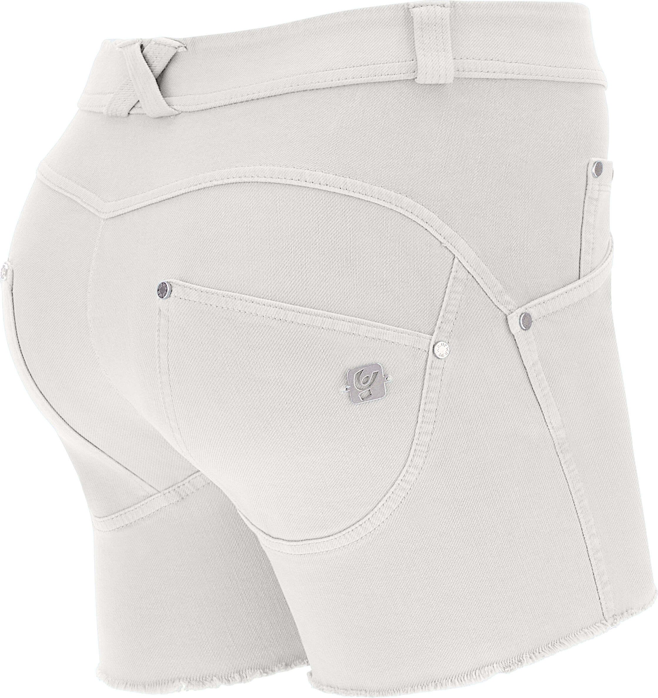 Freddy Shorts WR.UP® in denim navetta ecologico fondo sfrangiato e abrasioni Buttercream Donna Xxs