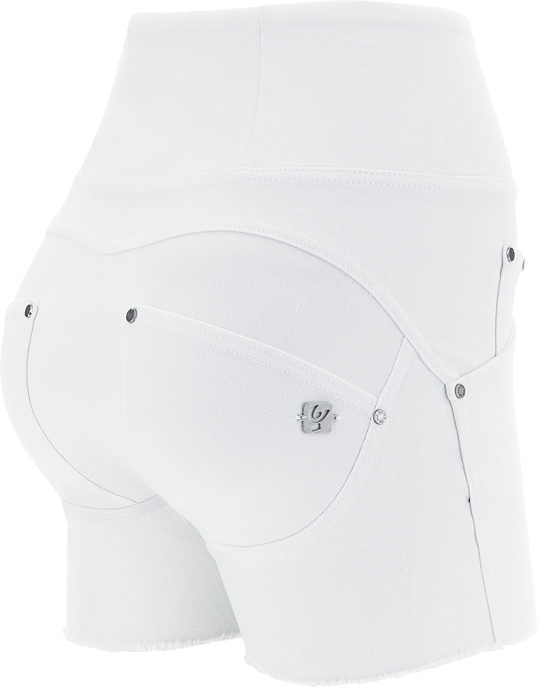 Freddy Shorts WR.UP® in tessuto denim navetta ecologico vita super alta con zip Bianco Donna Extra Large