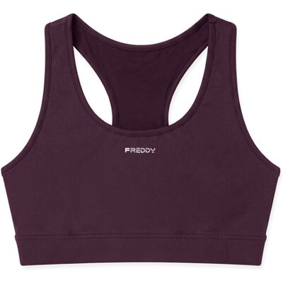 Freddy Reggiseno Sportivo in Cotone con Supporto Medio Potent Purple-Silver Donna Medium Freddy Reggiseno Sportivo in Cotone con Supporto Medio Potent Purple-Silver Donna Medium