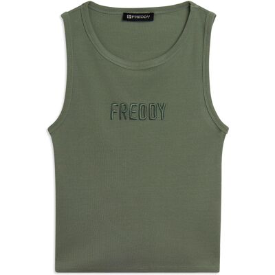 Freddy Canotta Cropped con logo ricamato Sea Spray Donna Extra Small Freddy Canotta Cropped con logo ricamato Sea Spray Donna Extra Small