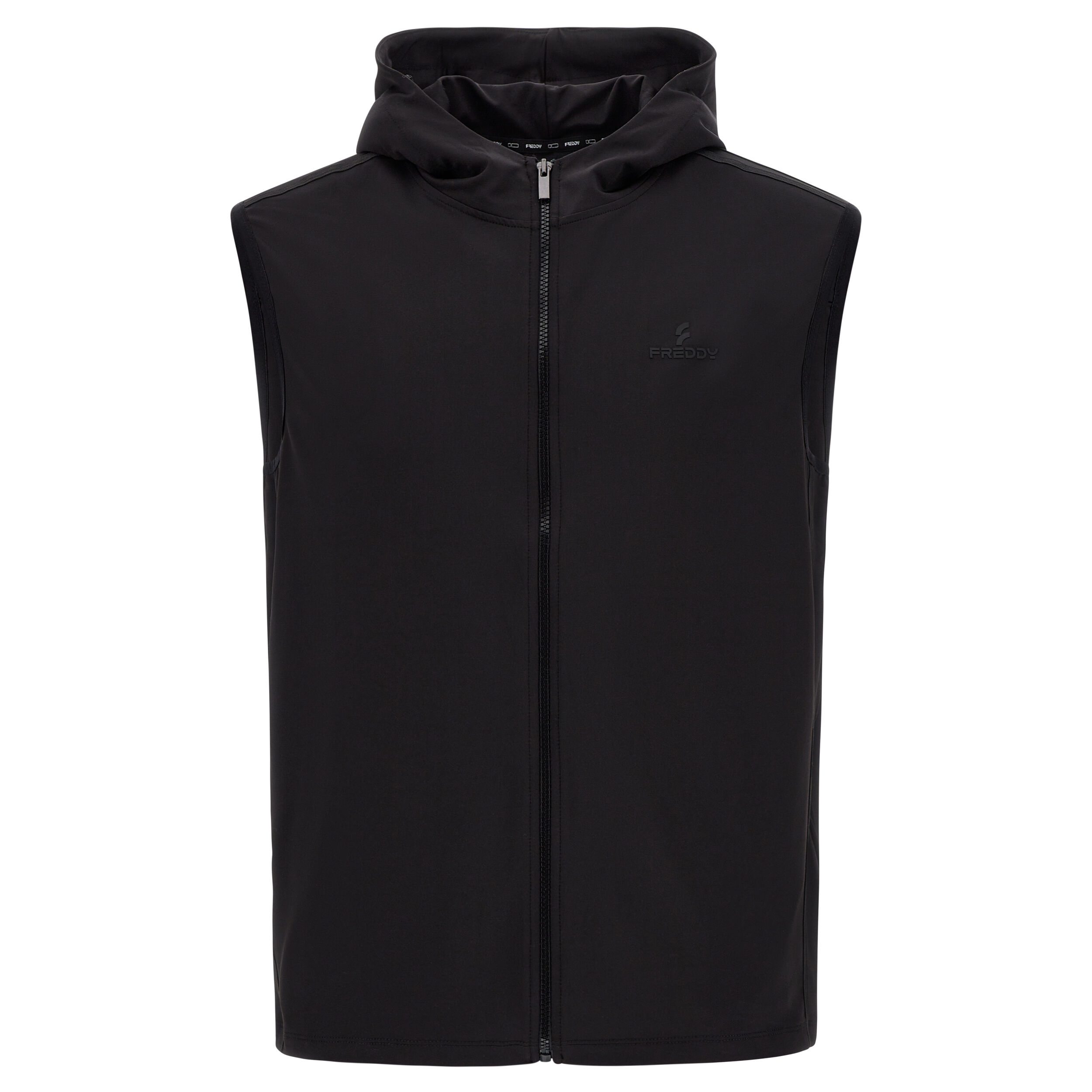 Freddy Gilet in tessuto tecnico con chiusura full-zip Nero/Nero Uomo Medium