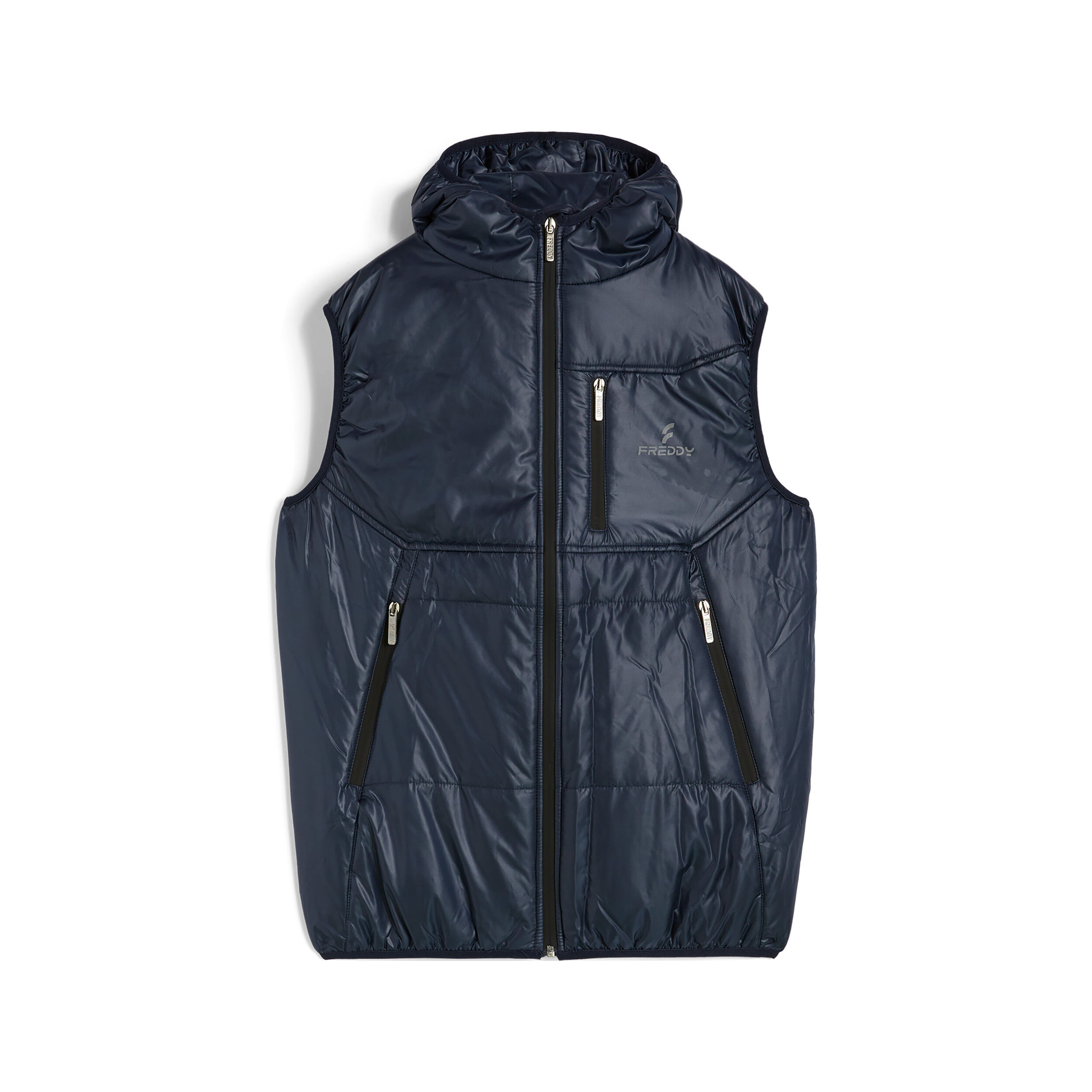 Freddy Gilet invernale con cappuccio e zip e cuciture a blocchi Blu Uomo Xxx Large