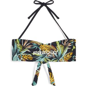 Freddy Top bikini a fascia fantasia foliage tropical Nero Donna Extra Small