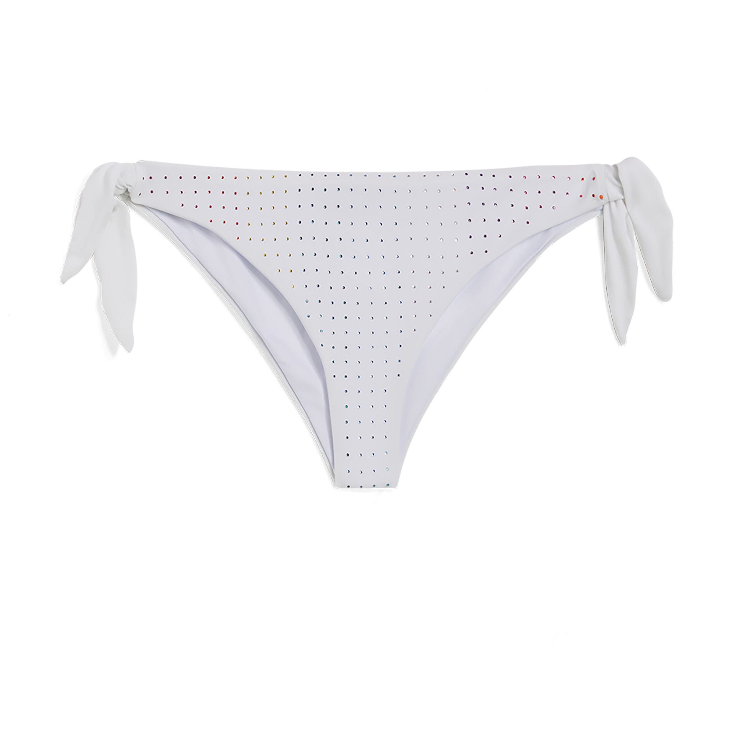Freddy Slip bikini decorato da strass con chiusura a fiocchi Bianco Donna Extra Small