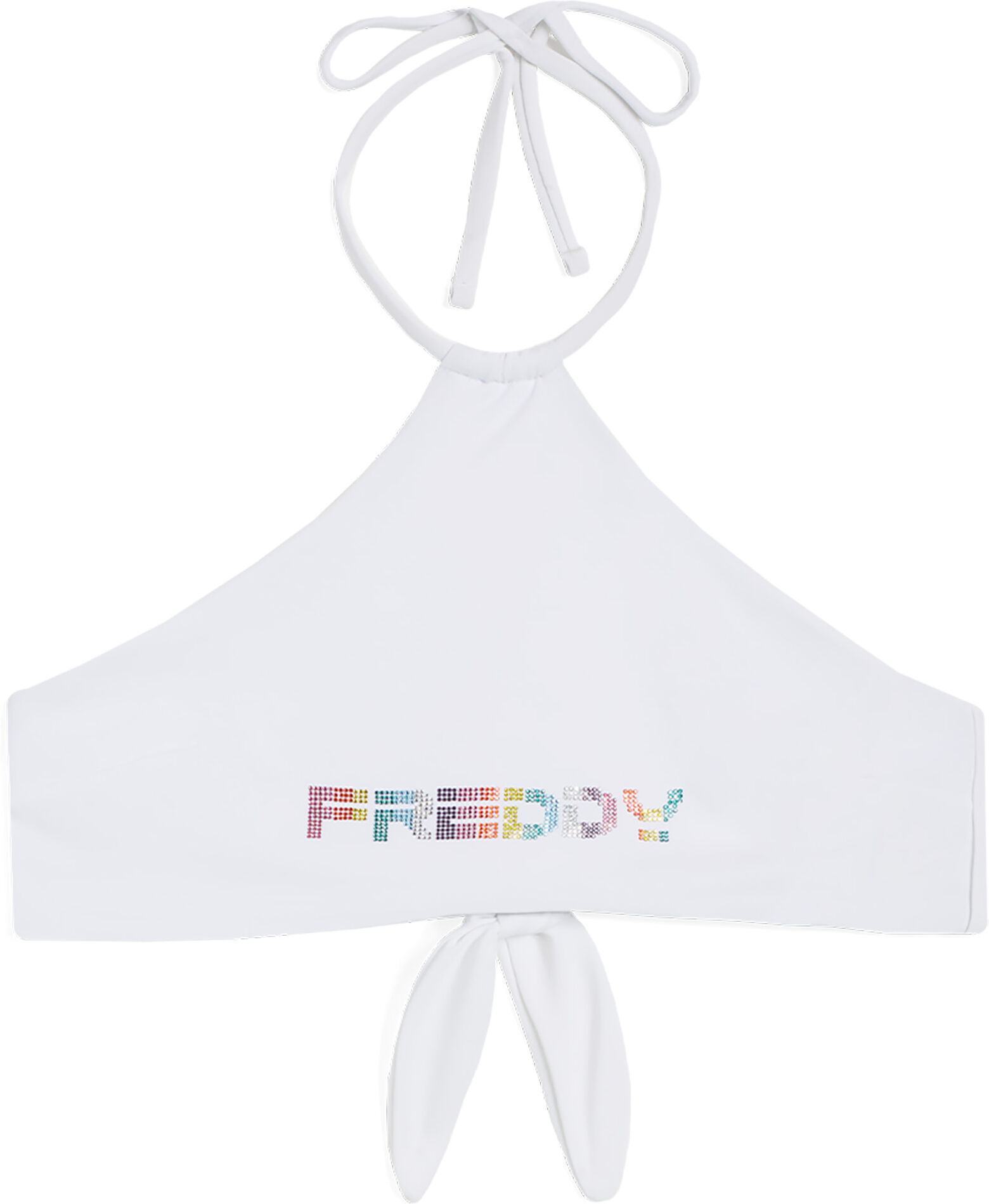 Freddy Top bikini con logo  composto da strass Bianco Donna Small