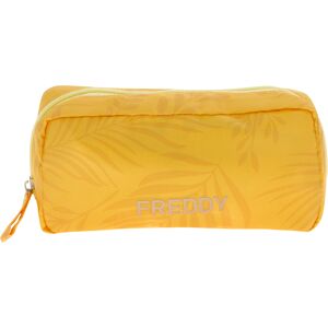 Freddy Beauty case in nylon con logo  applicato Allover Leaves Yellow Donna Unica