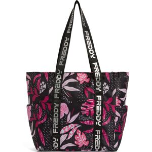 Freddy Borsa shopper stampa tropical con doppi manici logati argento Allover Tropical Leaves Pink Donna Unica