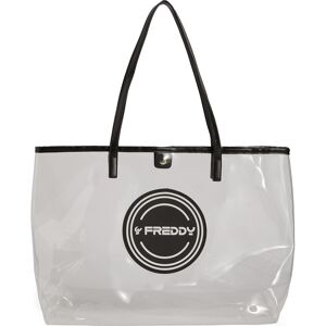 Freddy Borsa shopper in pvc trasparente con logo tondo Bianco Donna Unica