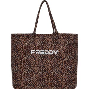 Freddy Borsa tote bag stampa animalier leopardata con logo argento Leopard Animalier Donna Unica