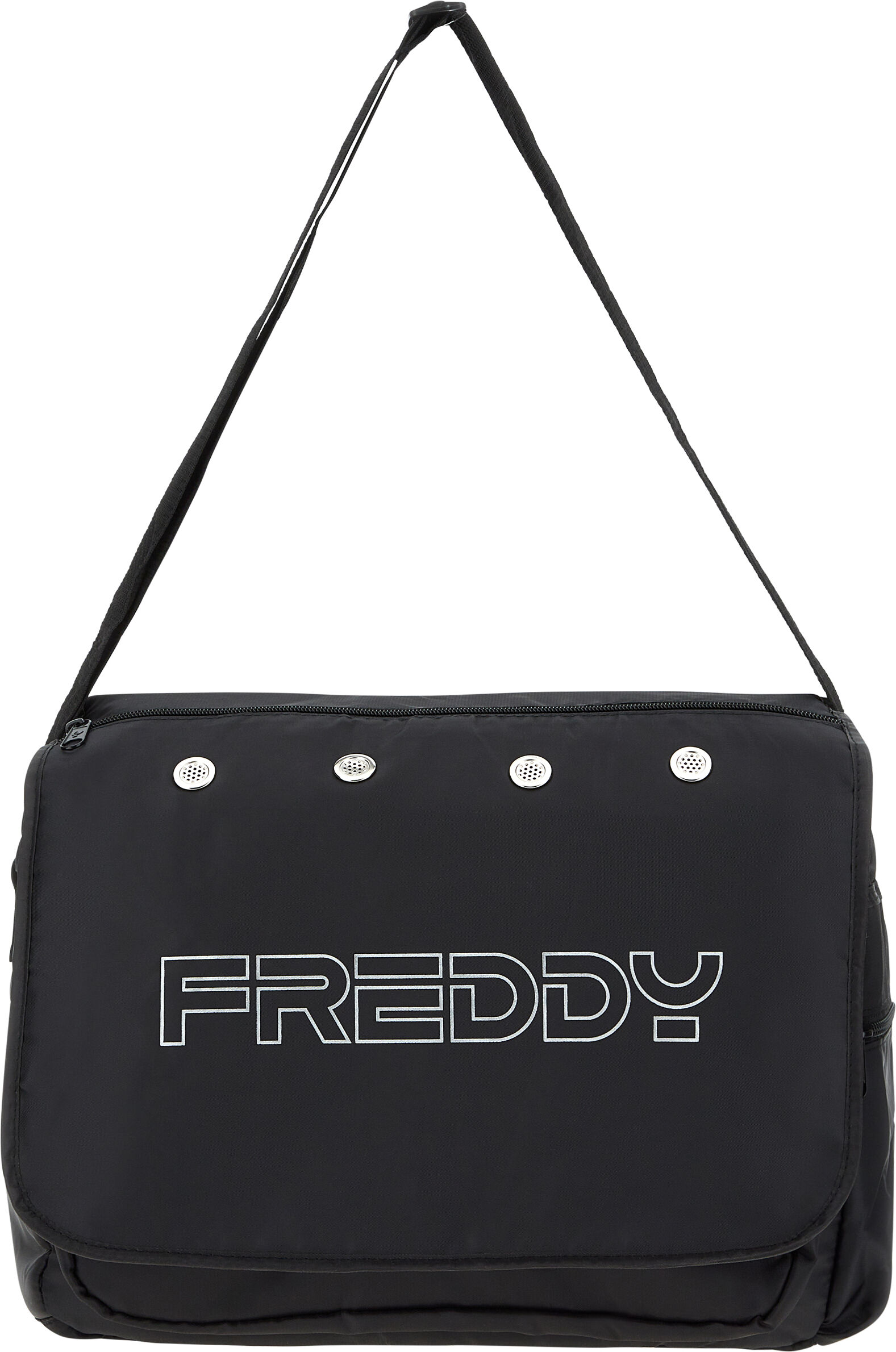 Freddy Borsa Messenger Bag in nylon nero con maxi-logo  Nero Donna Unica