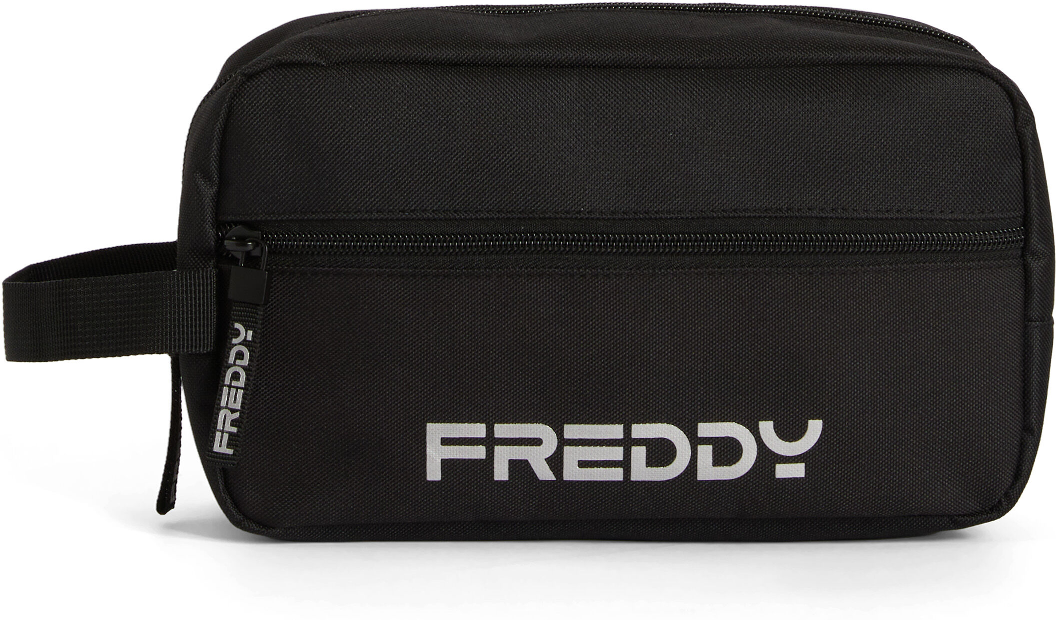 Freddy Beauty case grande con tasca esterna e logo argento Nero Donna Unica