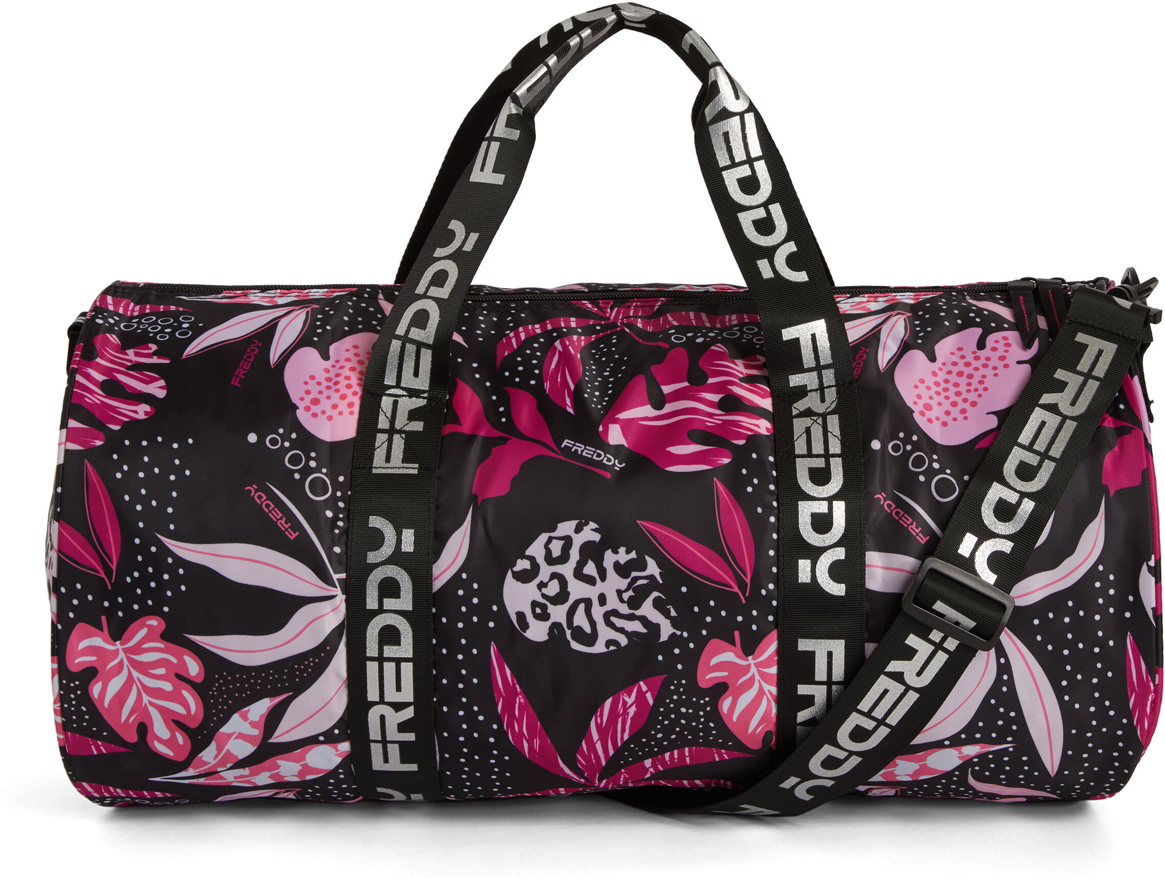 Freddy Borsa palestra stile duffle bag fantasia tropical Allover Tropical Leaves Pink Donna Unica