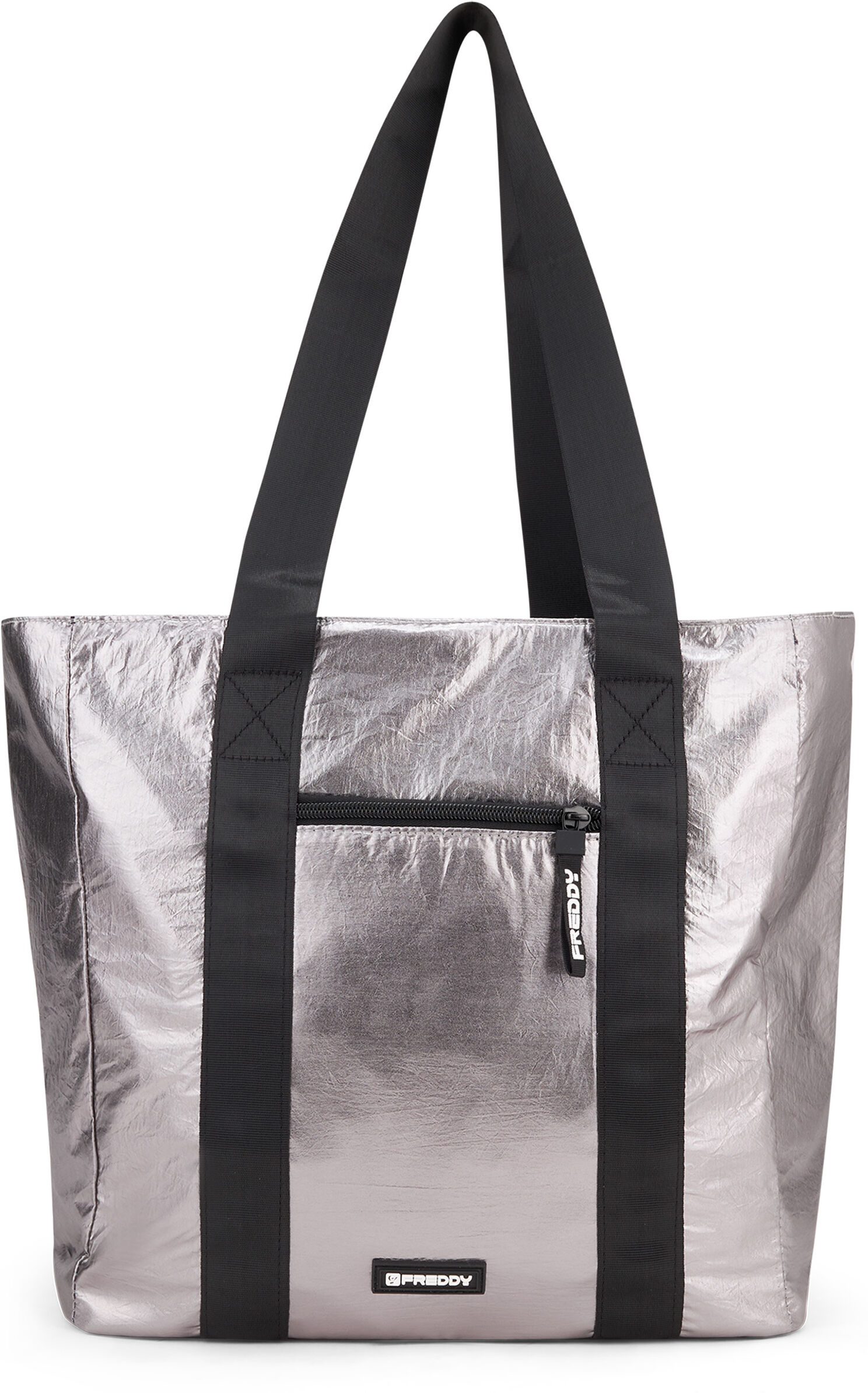 Freddy Borsa shopper in tessuto metallizzato con chiusura a zip Steel Gray Donna Unica