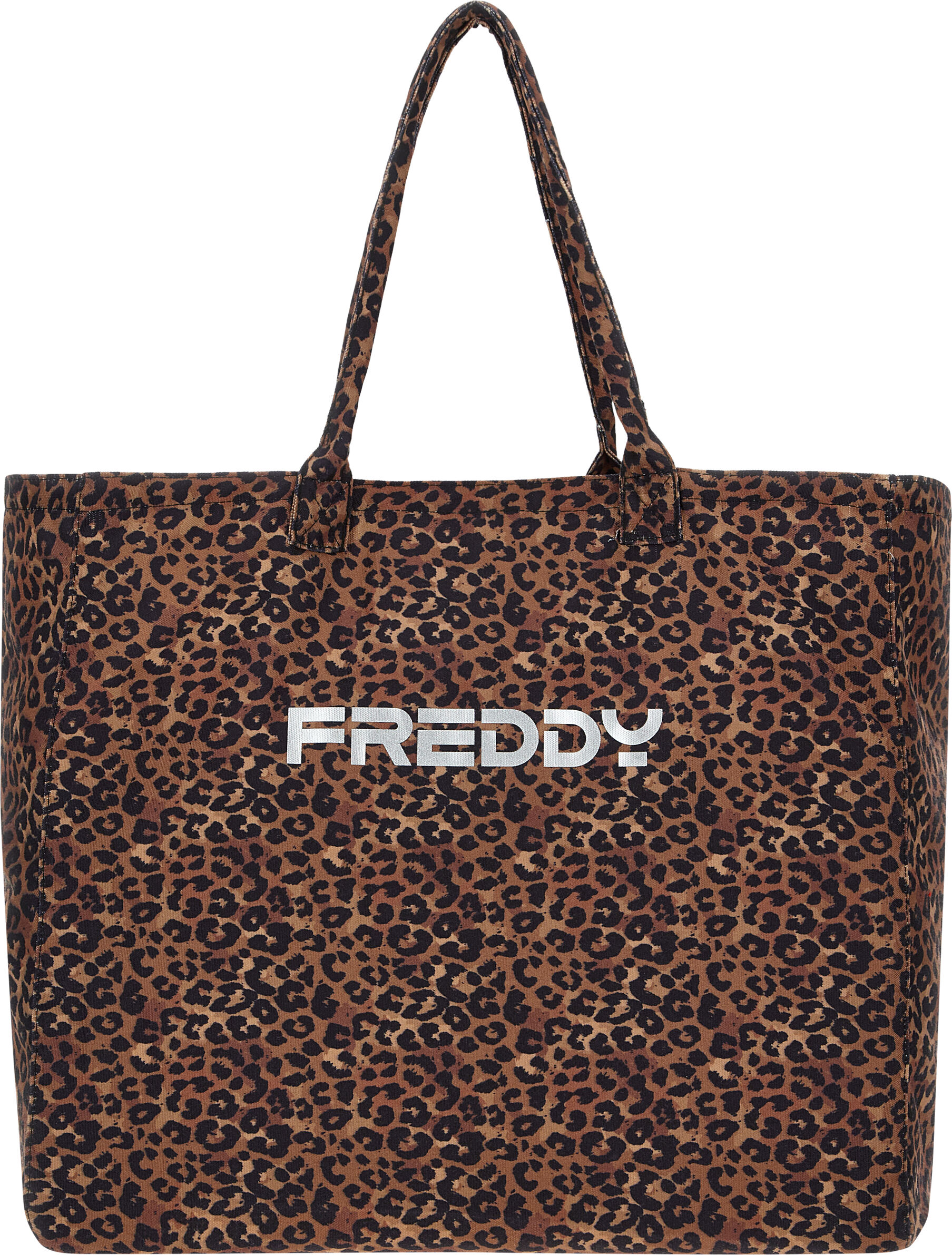 Freddy Borsa tote bag stampa animalier leopardata con logo argento Leopard Animalier Donna Unica