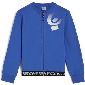 Freddy Felpa zip da bambina con fondo elastico e logo degradé Blu Junior 12 Anni