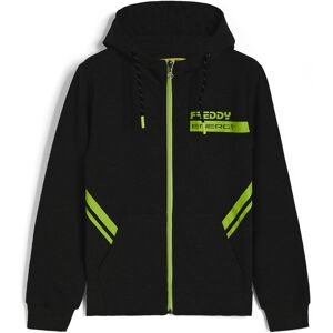 Freddy Felpa bambino con cappuccio e dettagli fluo Black Junior 4 Anni