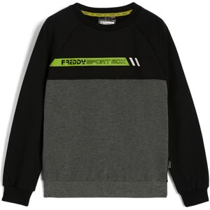 Freddy Felpa bambino con maniche raglan e stampa fluo Black Junior 8 Anni