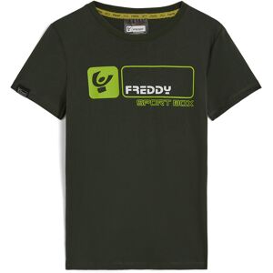 Freddy T-shirt bambino manica corta con maxi logo fluo Verde Militare Junior 10 Anni