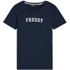 Freddy T-shirt bambino manica corta con logo college Blue Junior 4 Anni