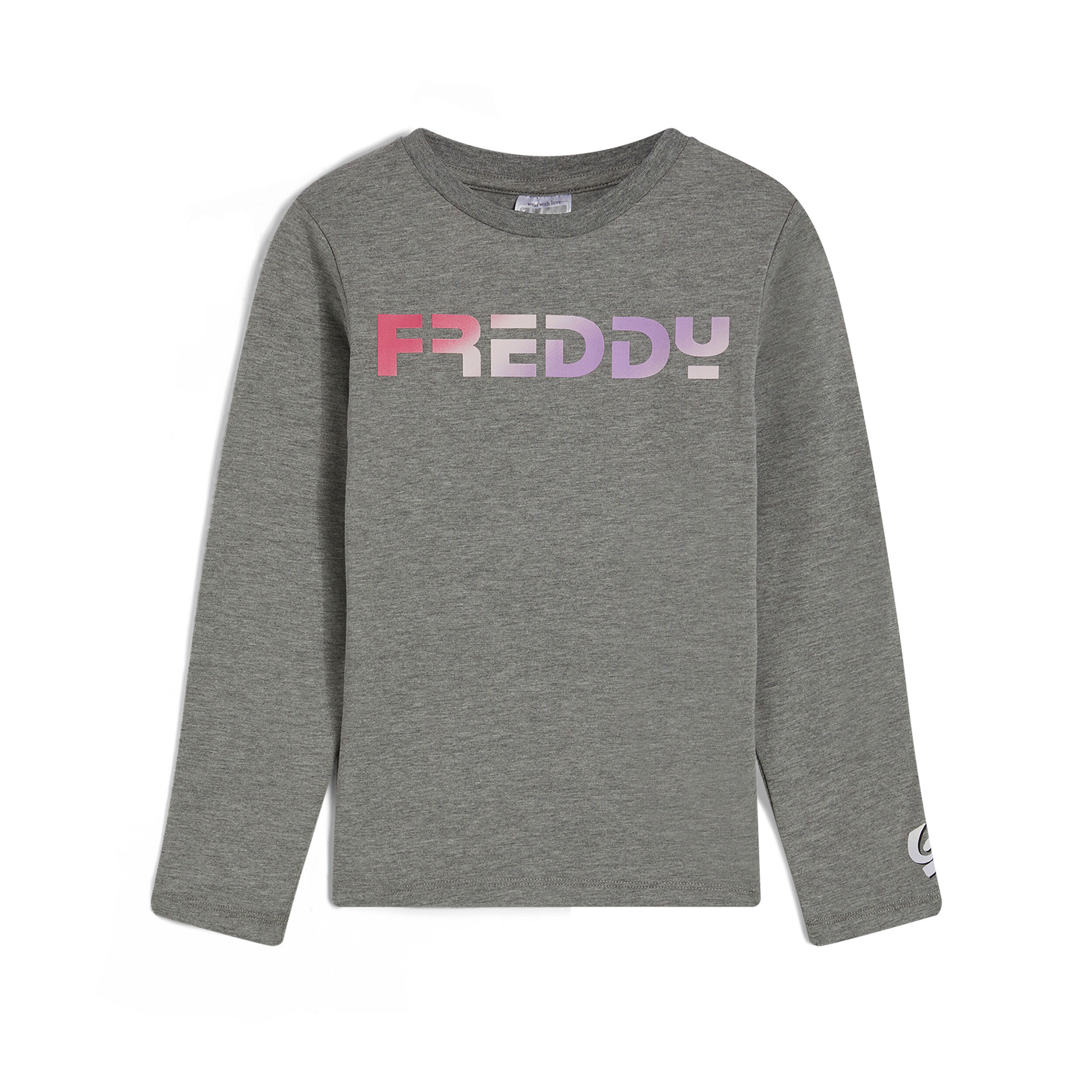 Freddy T-shirt bambina manica lunga con logo dégradé Mèlange Gray Junior 4 Anni