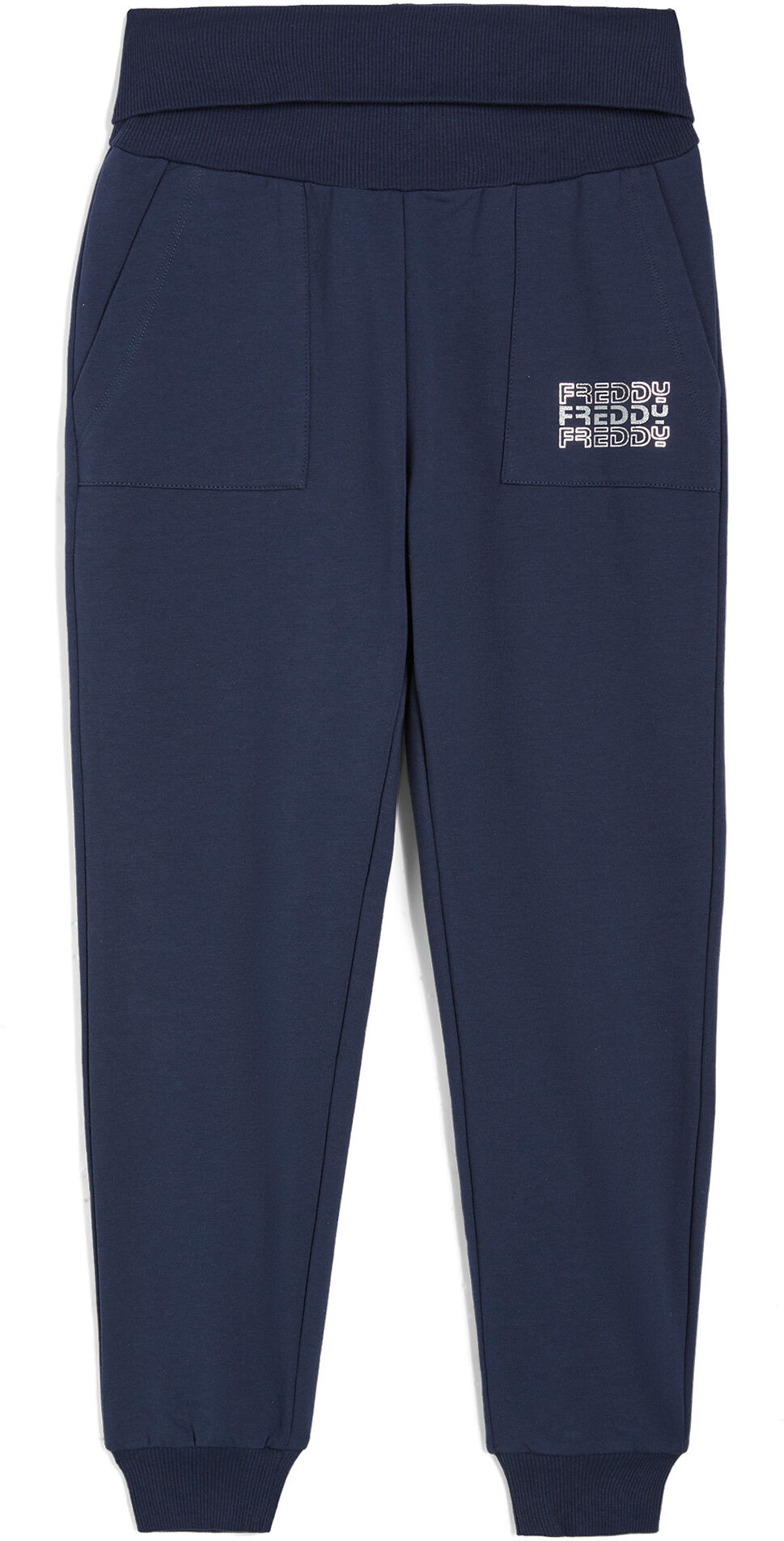 Freddy Pantaloni in felpa con vita a incrocio e tasche applicate Blue Junior 8 Anni